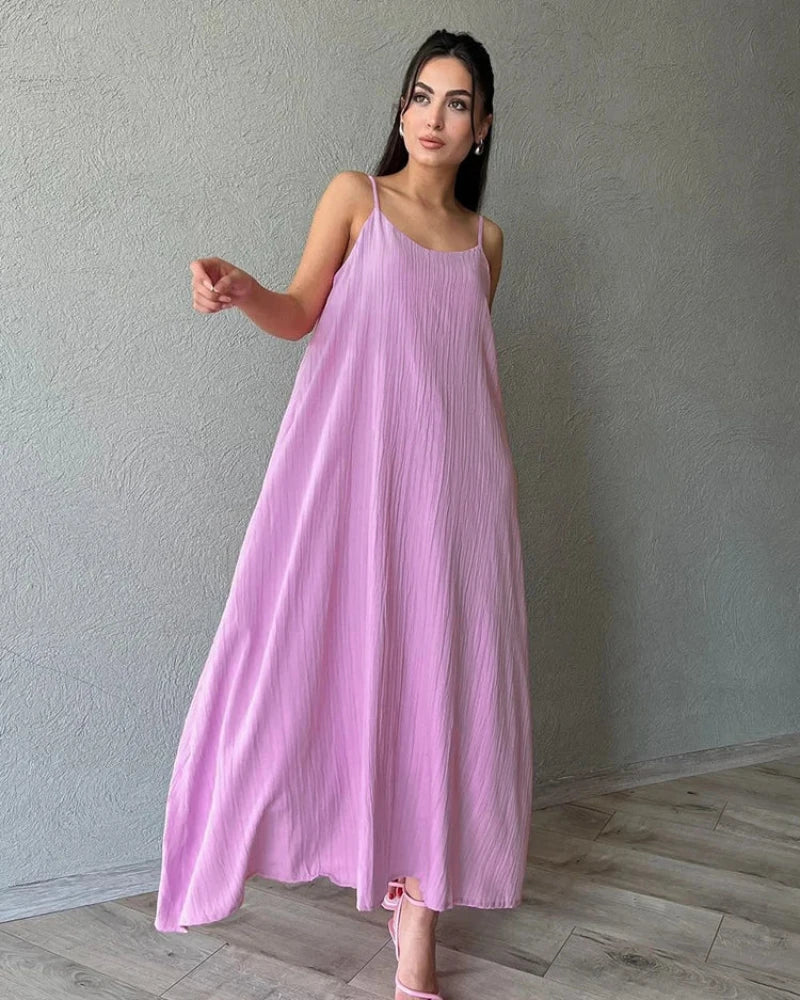 Long loose nightgown with straps