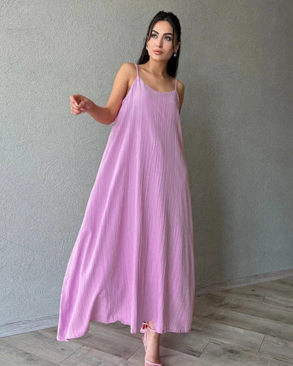 Long loose nightgown with straps