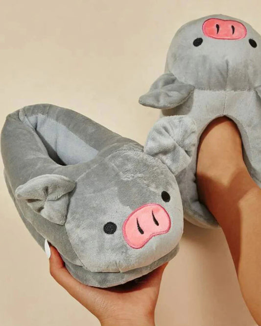 Fluffy Pig Slippers