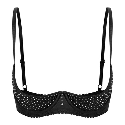 Bra with heavily exposed cups