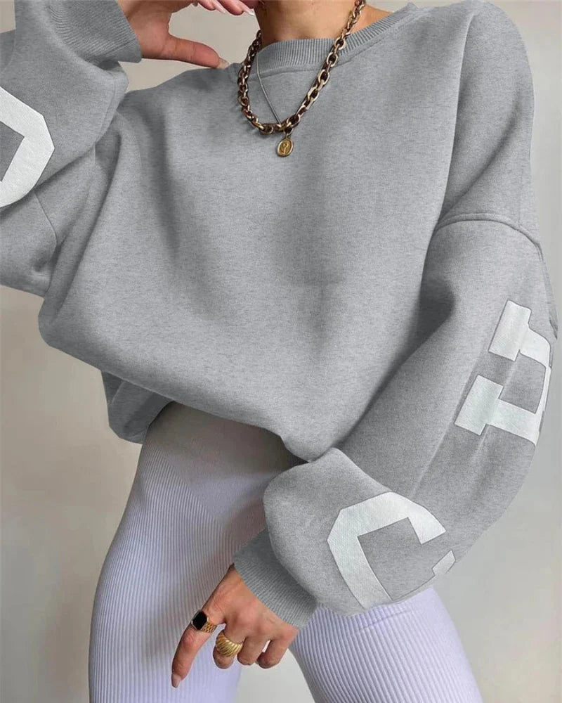 Loose oversized crewneck sweatshirt