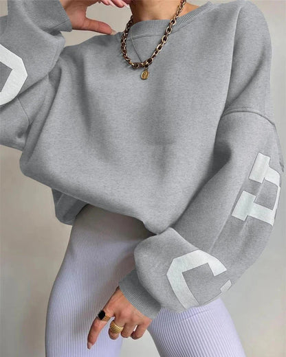 Loose oversized crewneck sweatshirt