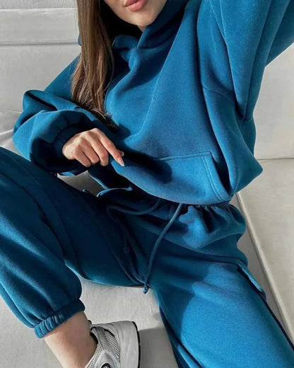 Loose hoodie tracksuit set