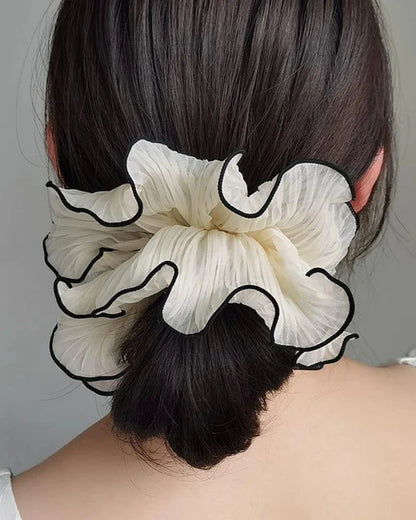 Large Hair Scrunchie with Contrasting Stitches