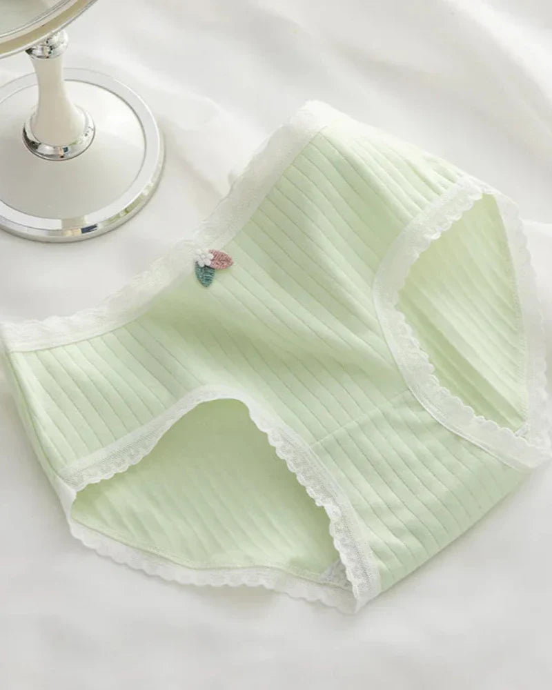 Comfortable briefs with decorative lace
