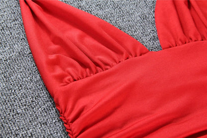 Beach dress with a neck tie