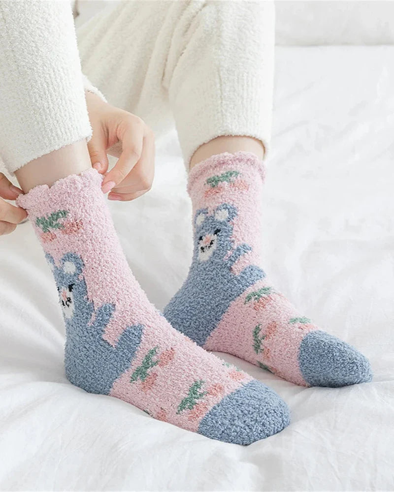 Warm fluffy long socks