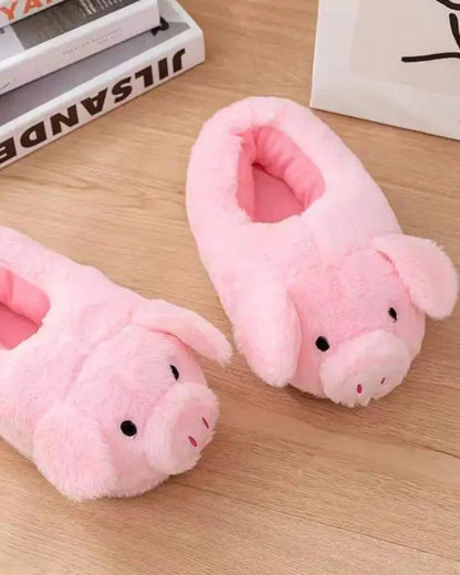 Fluffy Pig Slippers