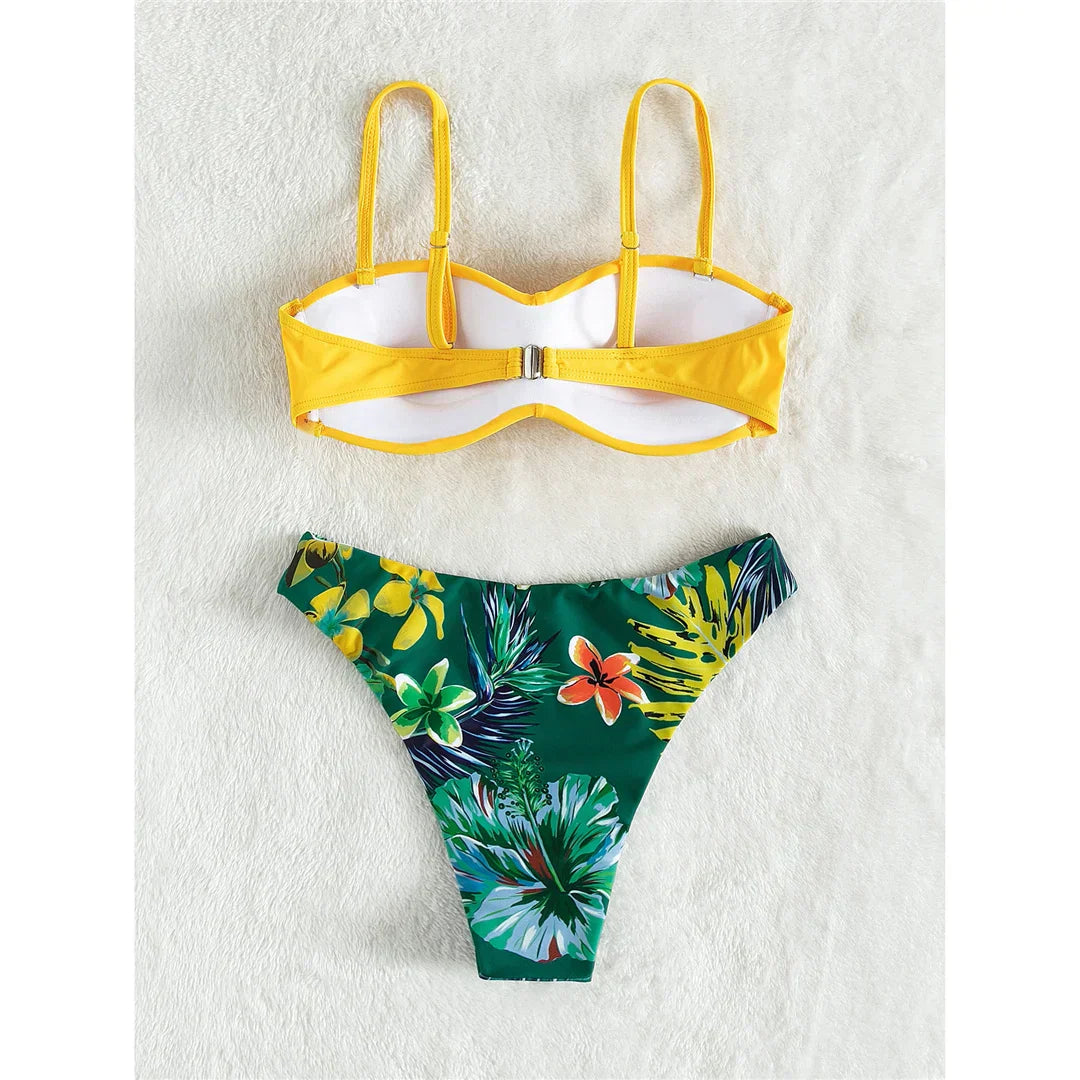 Two-piece swimsuit with padded cups