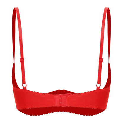 Bra with heavily exposed cups