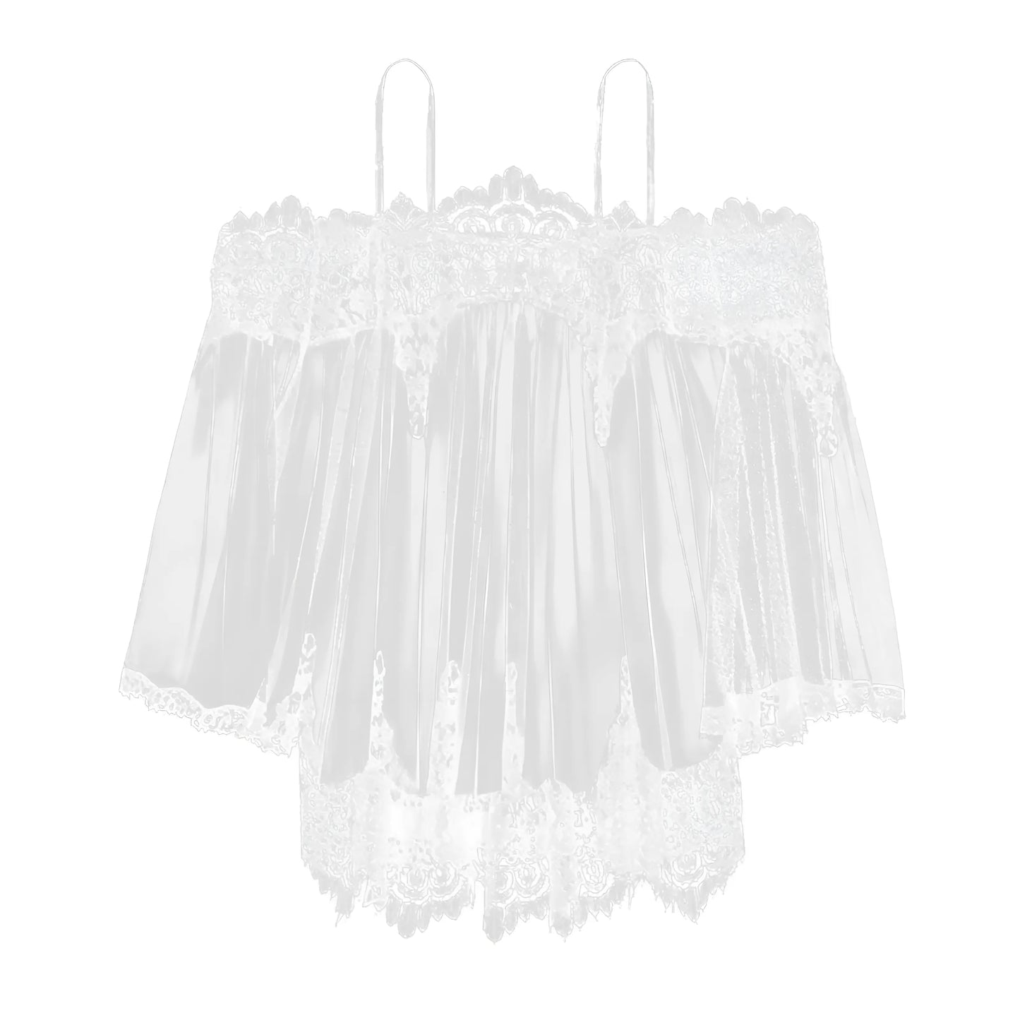 Transparent Nightdress with Lace