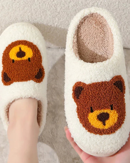 Fluffy Slippers with Bear