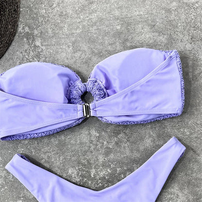 Two-piece strapless swimsuit