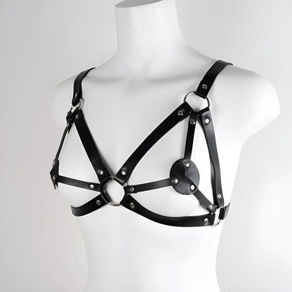 Leather Harness Covering the Nipples