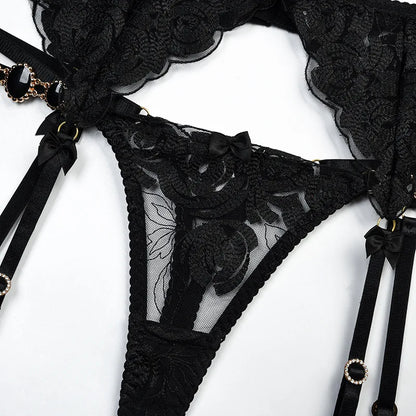 Lace lingerie set with adjustable features