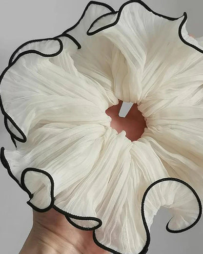 Large Hair Scrunchie with Contrasting Stitches