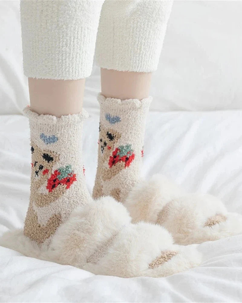 Warm fluffy long socks