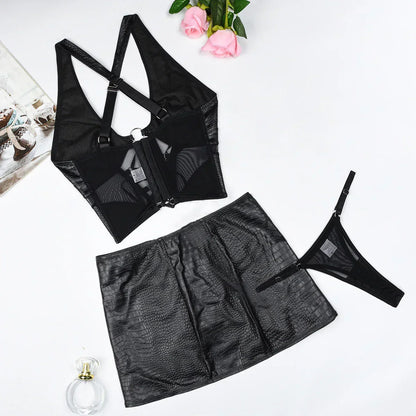 Lingerie set with a decorative skirt