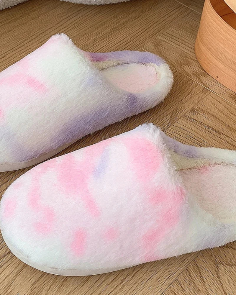 Fluffy Tie Dye Slippers