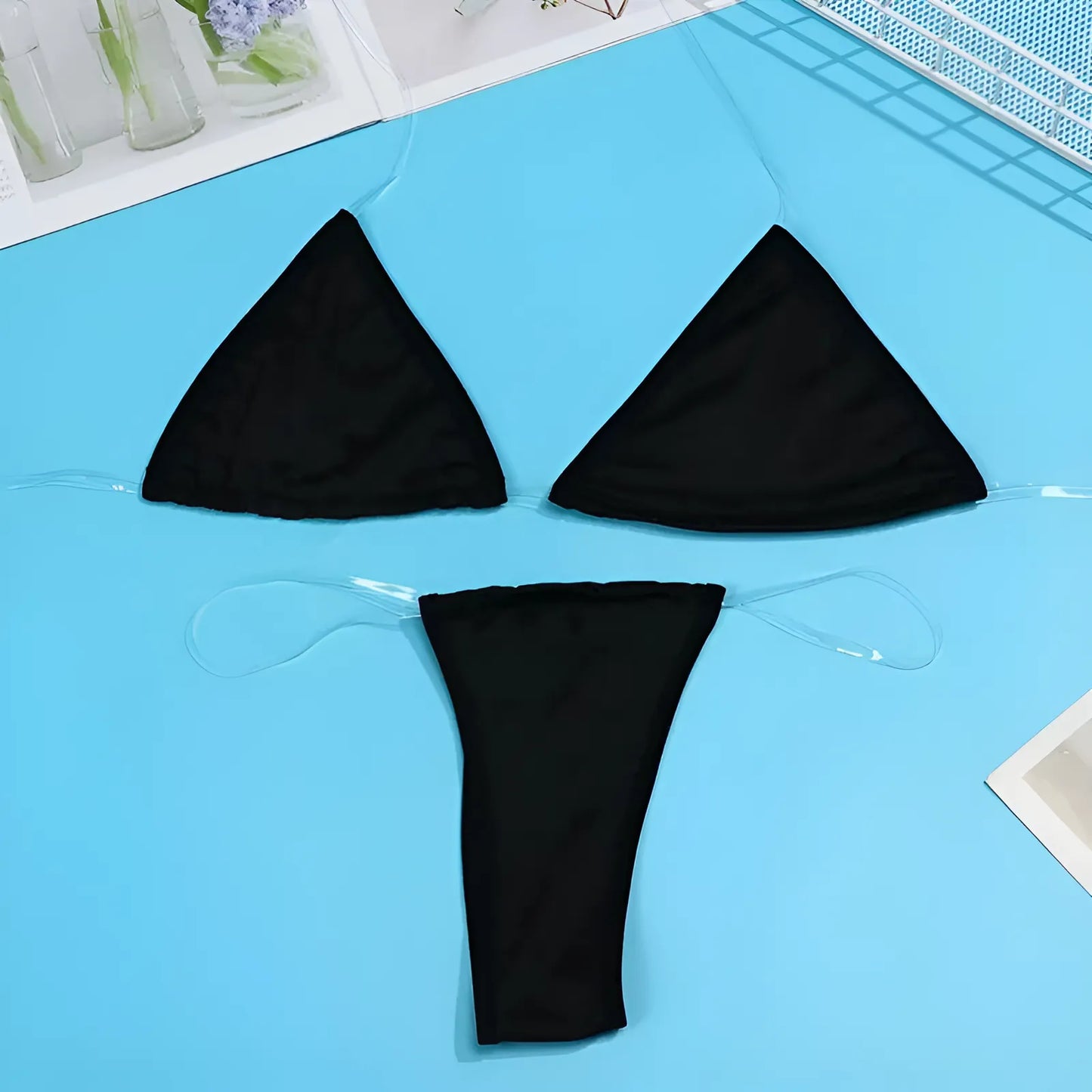 Two-Piece Swimsuit with Sheer Straps