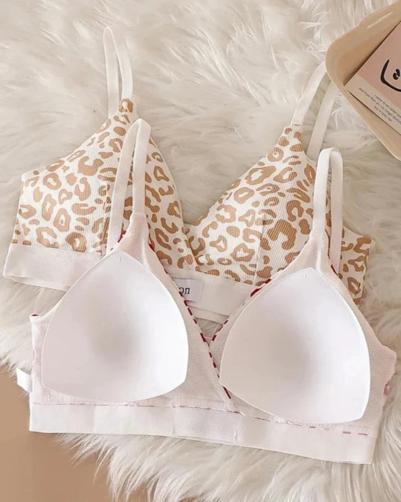 Comfortable leopard print lingerie set