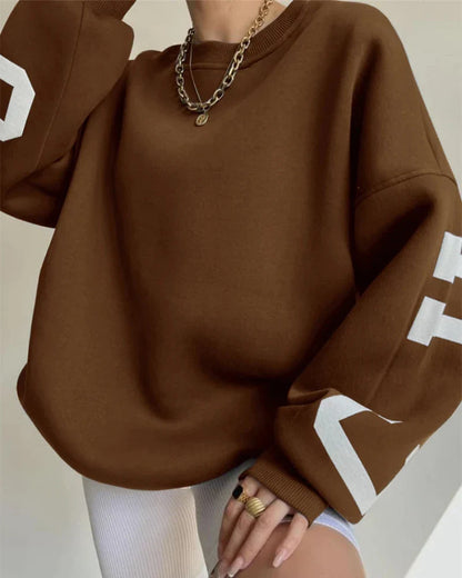 Loose oversized crewneck sweatshirt