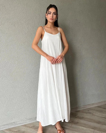 Long loose nightgown with straps