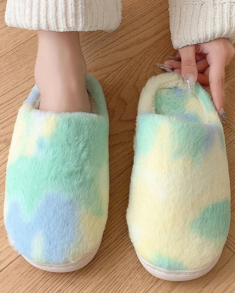 Fluffy Tie Dye Slippers