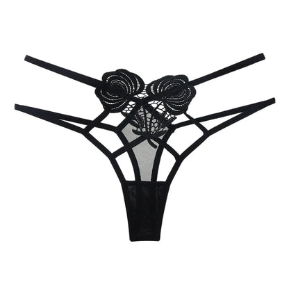 String with decorative roses on the front