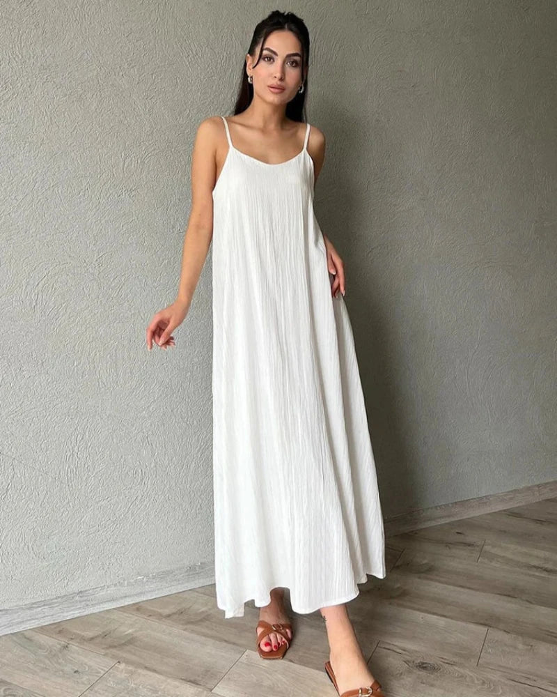 Long loose nightgown with straps