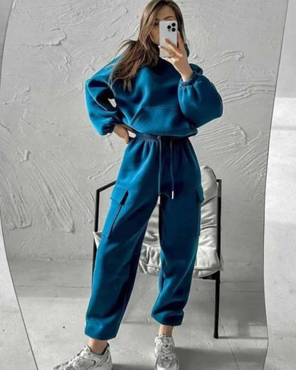 Loose hoodie tracksuit set