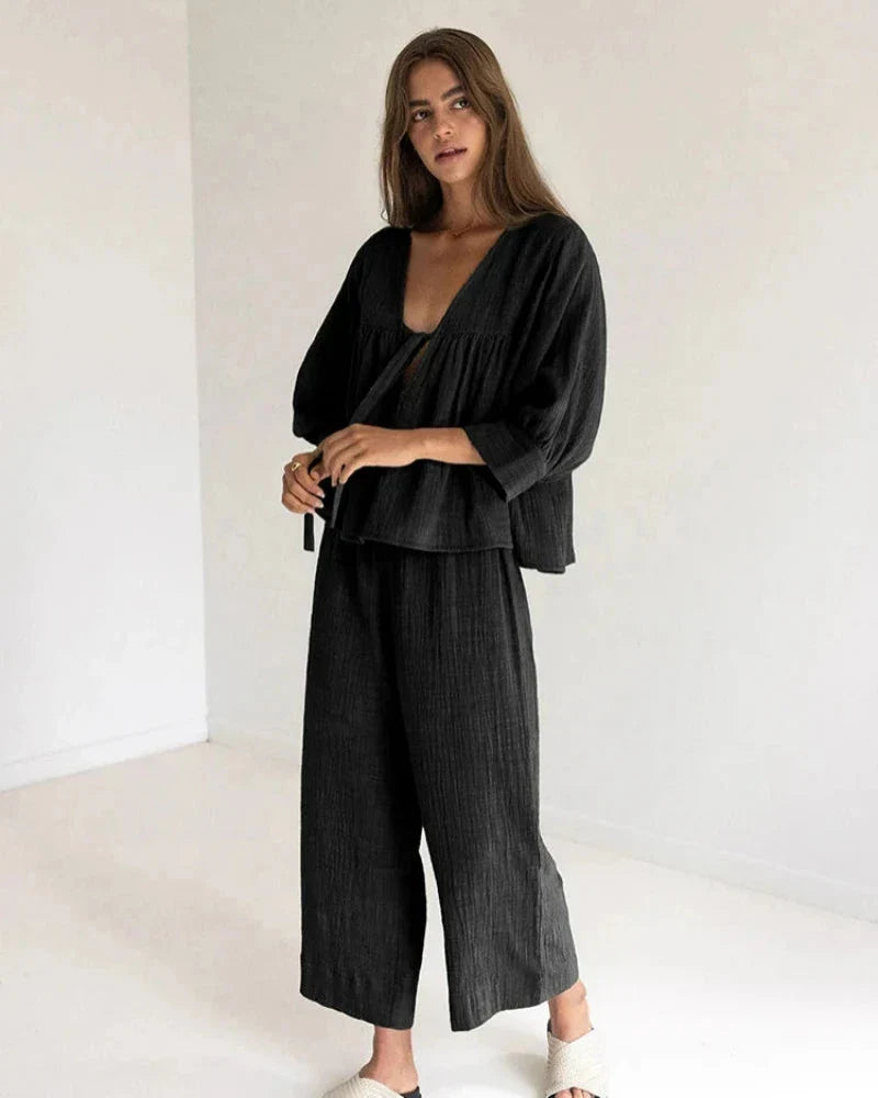 Long muslin loungewear set