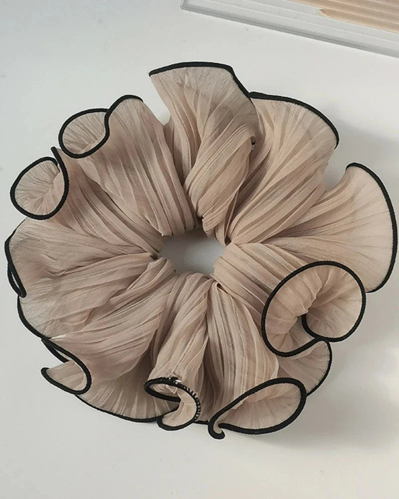 Large Hair Scrunchie with Contrasting Stitches