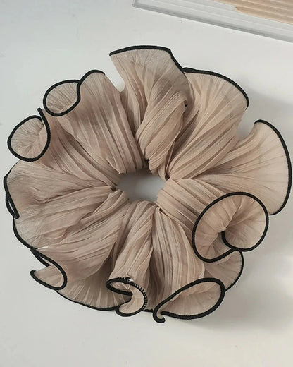 Large Hair Scrunchie with Contrasting Stitches