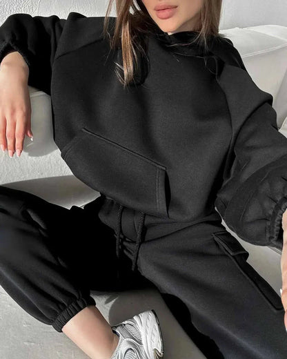 Loose hoodie tracksuit set