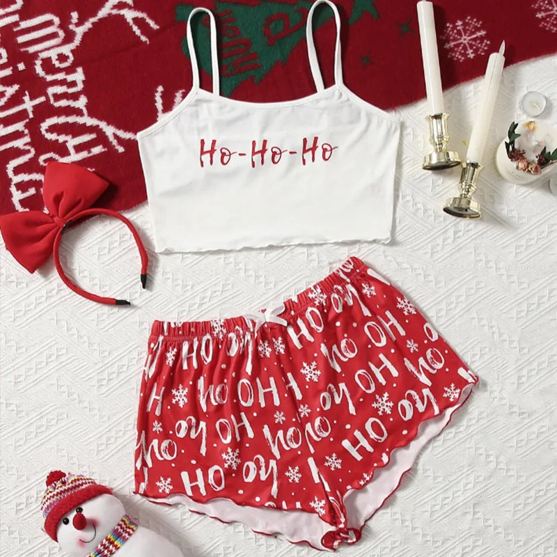 Christmas short camisole pyjamas