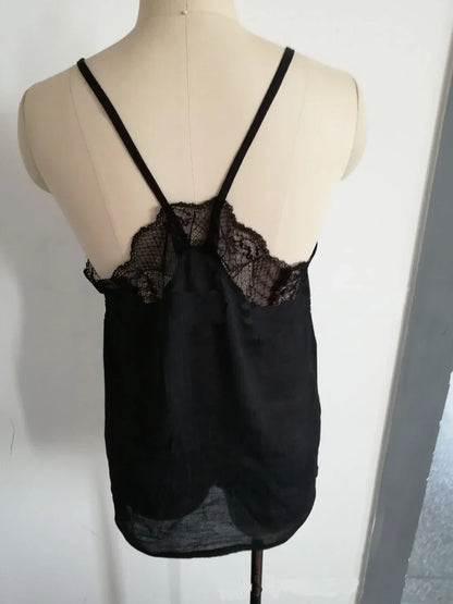 Backless Sling Sleeveless Blouse French Lace Camisole