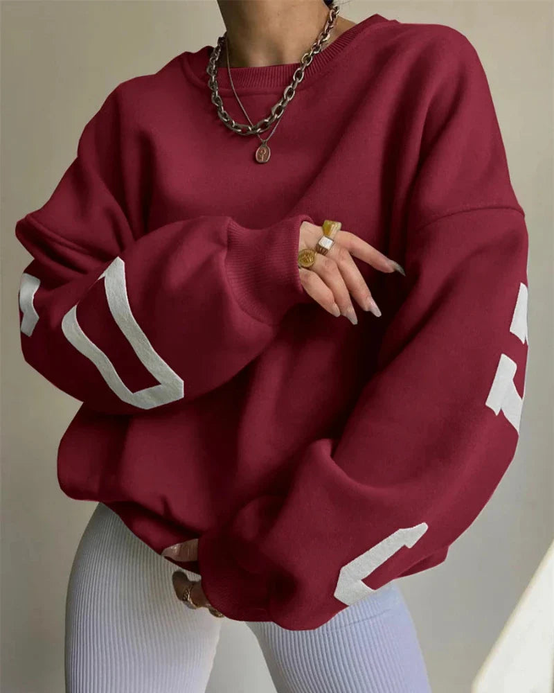 Loose oversized crewneck sweatshirt