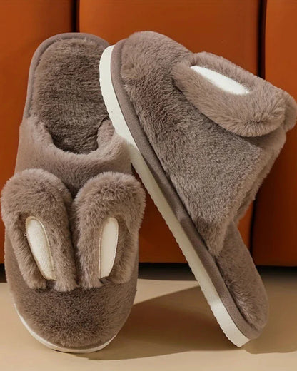 Fluffy Slippers with Ears