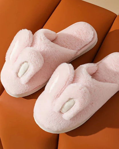 Fluffy Slippers with Ears