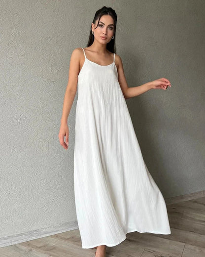 Long loose nightgown with straps