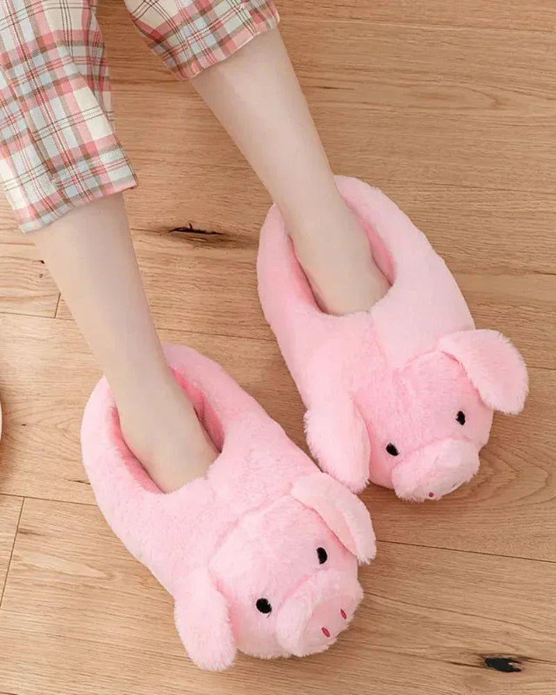 Fluffy Pig Slippers