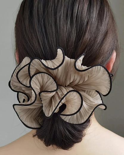 Large Hair Scrunchie with Contrasting Stitches