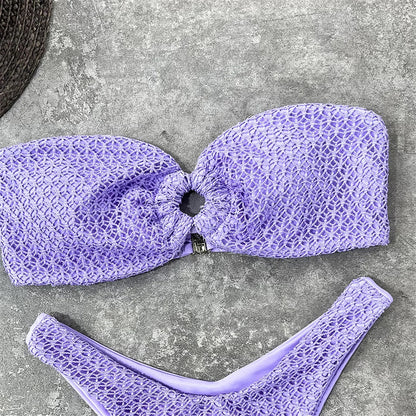 Two-piece strapless swimsuit