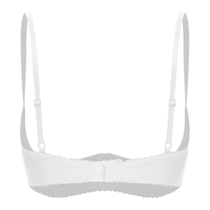 Bra with heavily exposed cups