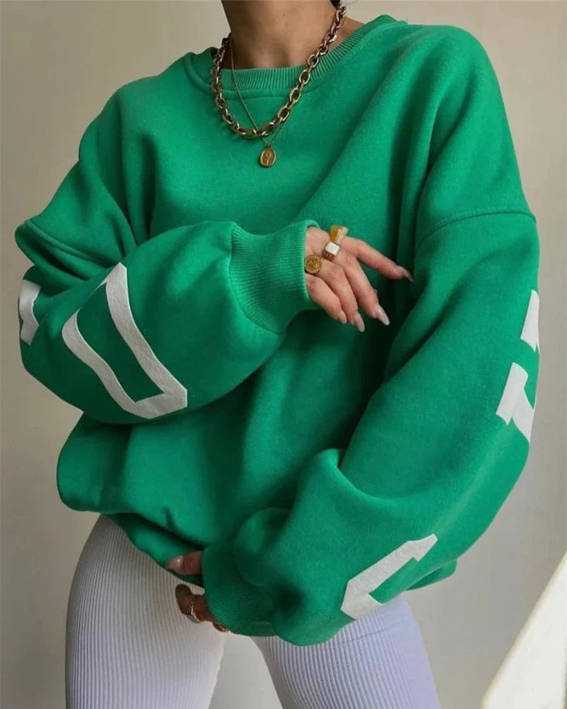 Loose oversized crewneck sweatshirt