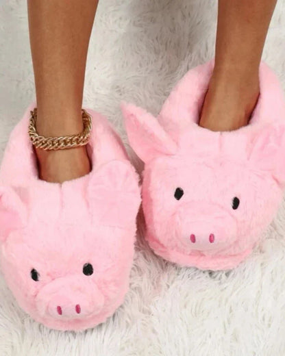 Fluffy Pig Slippers