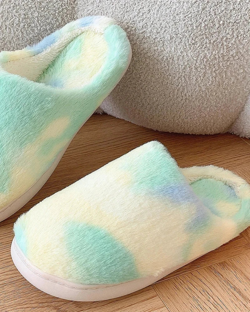 Fluffy Tie Dye Slippers