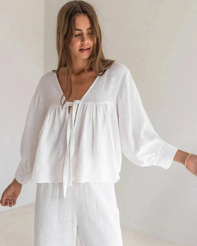 Long muslin loungewear set