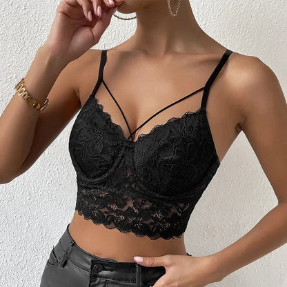 Lace bra with adjustable straps